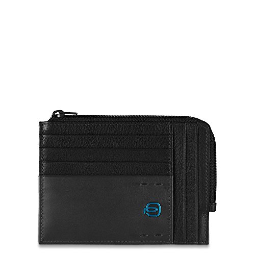 Piquadro Münzfach aus Leder mit Reißverschluss und Dokumentenfach und Kreditkartenfächern, Schwarz/Schwarz, Einheitsgröße, Münzfach aus Leder mit Reißverschluss und Dokumentenfach und Piquadro Münzfach aus Leder mit Reißverschluss und Dokumentenfach und Kreditkartenfächern, Schwarz/Schwarz, Einheitsgröße, Münzfach aus Leder mit Reißverschluss und Dokumentenfach und von Piquadro