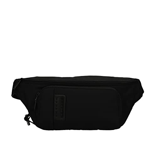 Piquadro P16 Gürteltasche aus Leder und Stoff, Schwarz, Taglia Unica, Sportliche Gürteltasche von Piquadro