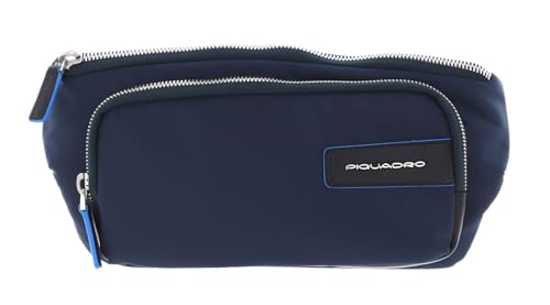 Piquadro PQ-RY Gürteltasche aus Stoff und Leder, blau, Taglia Unica, Gürteltasche aus Stoff und Leder von Piquadro