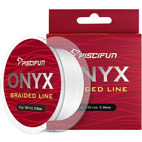 Piscifun ONYX PE Geflochtene Angelschnur Zero Stretch Abriebfeste Geflechtschnur 300Yards 3,6KG Weiß von Piscifun