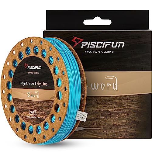 Piscifun Schwert Fly Angelschnur mit verschweißten Schleife wf-8f 100ft himmelblau Piscifun Schwert Fly Angelschnur mit verschweißten Schleife wf-8f 100ft himmelblau von Piscifun