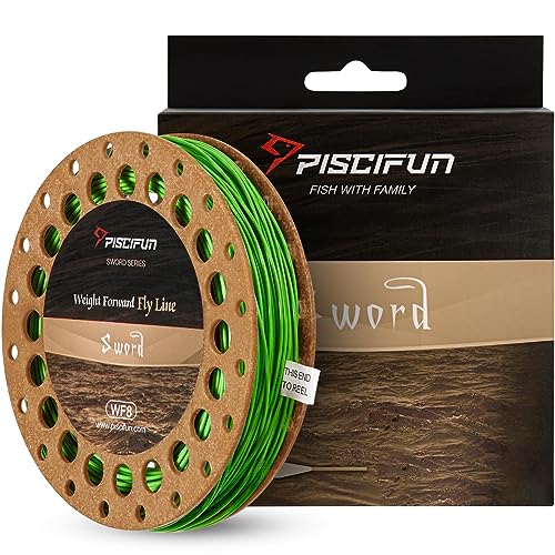 Piscifun Schwert Gewicht Vorwärts Floating Fly Angelschnur mit verschweißten Loop WF3 4 5 6 7 8 WT 90 100 FT, Fruit Green Piscifun Schwert Gewicht Vorwärts Floating Fly Angelschnur mit verschweißten Loop WF3 4 5 6 7 8 WT 90 100 FT, Fruit Green von Piscifun