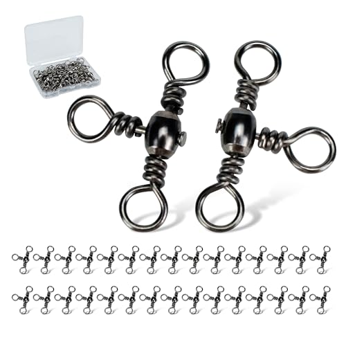 Piscorush 30Stück 3-Wege-Wirbel Angeln Wirbel Angeln 3fach Wirbel Angeln Kupfer Angelwirbel Karabiner Angel Karpfenangeln Zubehör Spinner Angeln (Schwarz Nickel, 30 Stück und Box, Größe #12 (14kg)) Piscorush 30Stück 3-Wege-Wirbel Angeln Wirbel Angeln 3fach Wirbel Angeln Kupfer Angelwirbel Karabiner Angel Karpfenangeln Zubehör Spinner Angeln (Schwarz Nickel, 30 Stück und Box, Größe #12 (14kg)) von Piscorush