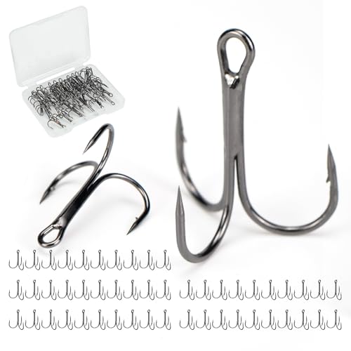 Piscorush 50stk Angeln Drillingshaken High Carbon Stahl Angeln Haken Klassische Runde Bend Dreifache Haken Starke Scharfe Drillingshaken Angelgerät Piscorush 50stk Angeln Drillingshaken High Carbon Stahl Angeln Haken Klassische Runde Bend Dreifache Haken Starke Scharfe Drillingshaken Angelgerät von Piscorush
