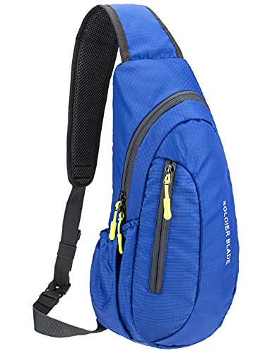 PivotWing Sling Bag Brusttasche Herren Kleiner Rucksack Damen Shoulder Crossbody Crossover Bag Mini Rucksack Klein Schultertasche Brust Tasche Rucksäcke Sporttasche Umhängetaschen Crossbag Blau von PivotWing