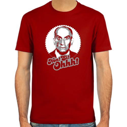 Pixda T-Shirt Louis de Funès ::: Non! SI! Ohhh! ::: Farbauswahl: deepred, Oliv, Navy oder schwarz ::: Größen: S-XXL von Pixda