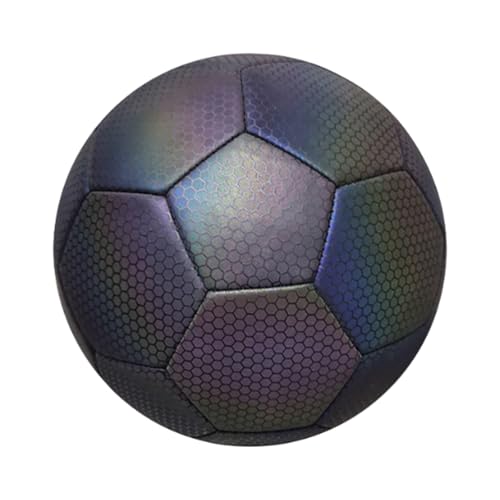 Pjeghbvop Reflektierender Fußball, Größe 4, 5, leuchtender, reflektierender Fußball, für drinnen und draußen, Schule, Training, Fußball von Pjeghbvop