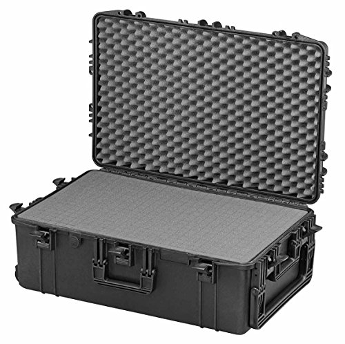 Panaro Max Cases Kunststoffkoffer mit Schaumstoff, hohe Dichte, Schwarz, XL von MAX