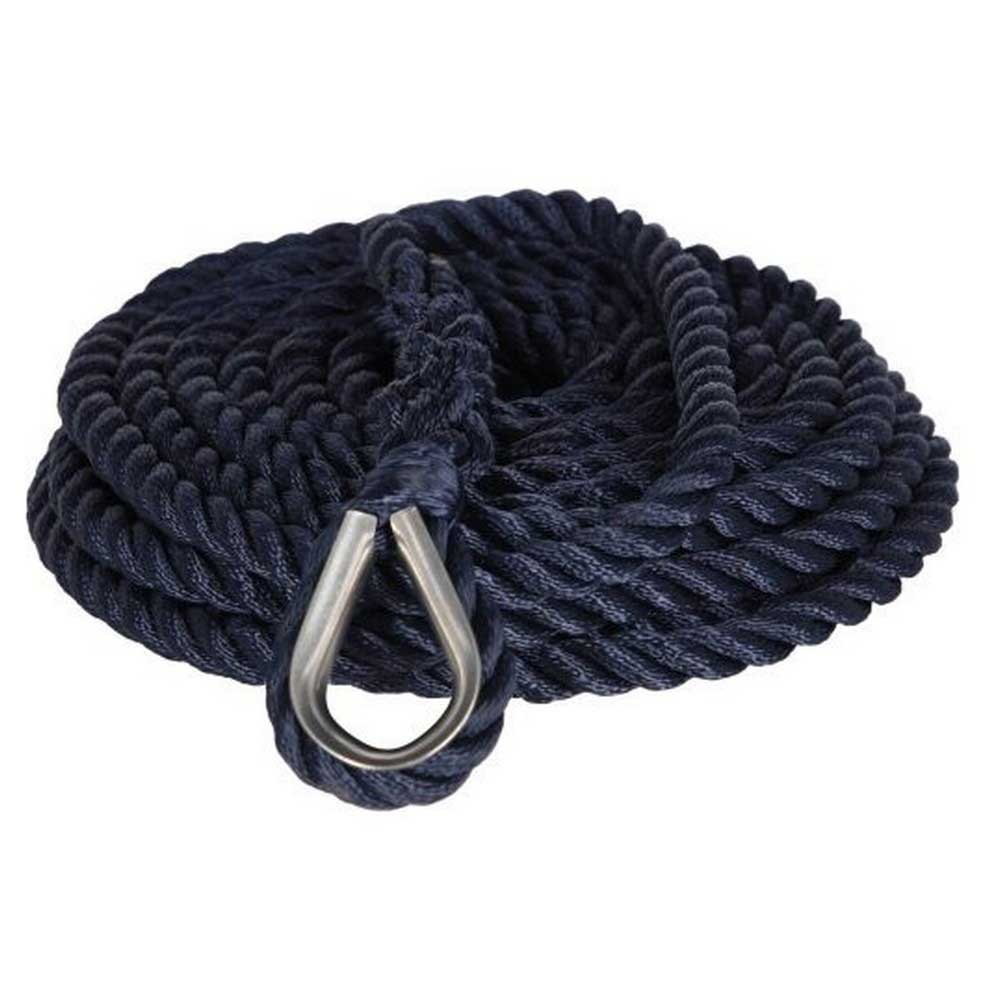 Plastimo 3 Strands Mooring Rope Kit With Thimble Eye 12 M Blau 18 mm von Plastimo