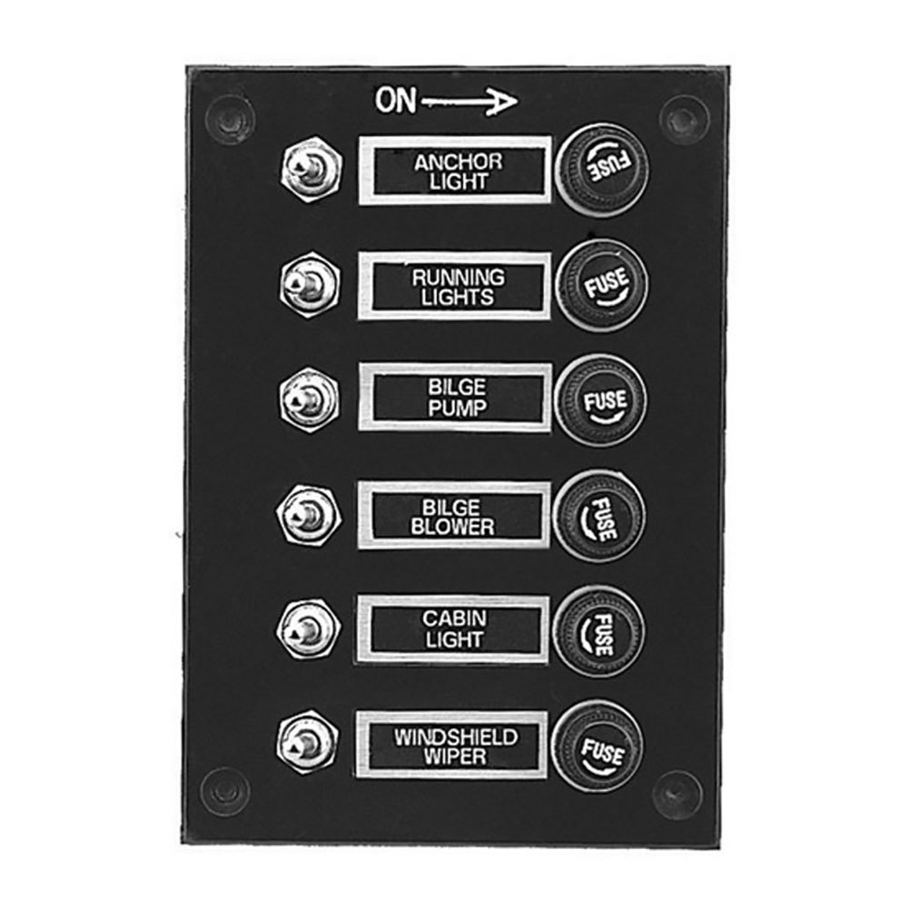 Plastimo 6 Levers Switches Panel Schwarz Plastimo 6 Levers Switches Panel Schwarz von Plastimo