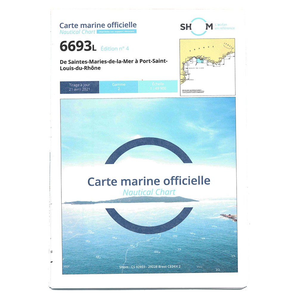 Plastimo South Coast Of France Shom 7393 L Marine Charts Durchsichtig 84 x 120 cm von Plastimo