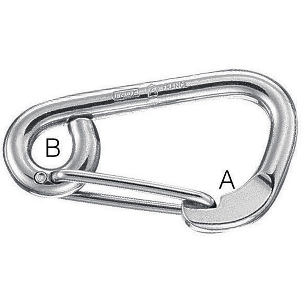 Plastimo Stainless Steel Asymmetric Eyeled Carabiner Silber 60 mm von Plastimo