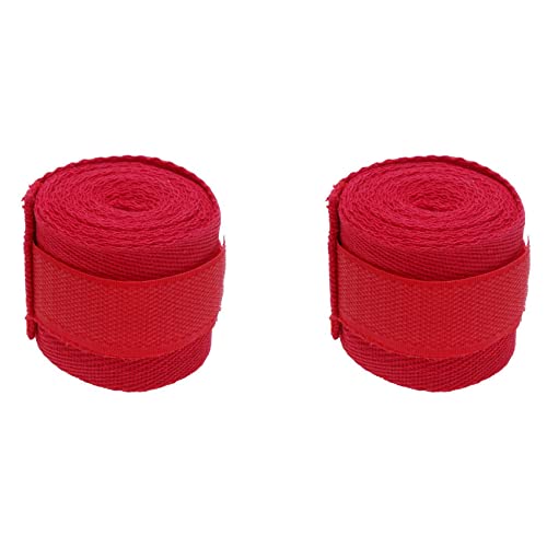 Plawee 2 Stück 2,5 M Eslatic Baumwolle Sport Band Boxing Verband für Muay Thai Taekwondo Handschuhe Wraps Rot von Plawee