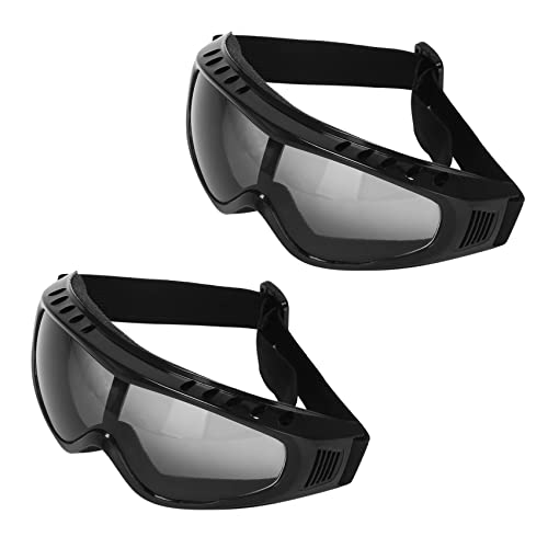 Plawee 2X Schutzbrille Klarglas Wind Staubschutz Motorrad, Schwarz von Plawee