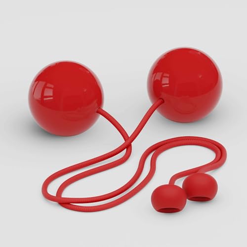 Play Juggling Contact Poi Standard rot, 80 mm, mit PX3-Knöpfen und Seilen aus Polyester, perfekt für fortgeschrittene Techniken Play Juggling Contact Poi Standard rot, 80 mm, mit PX3-Knöpfen und Seilen aus Polyester, perfekt für fortgeschrittene Techniken von Play Juggling