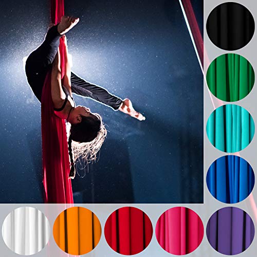 Play Juggling - Vertikaltuch for Aerobatics and Aerial Disciplines Professionelles Vertikaltuch for Aerobatics 100% Polyester Certified (9 Meter - Türkis) von Play Juggling