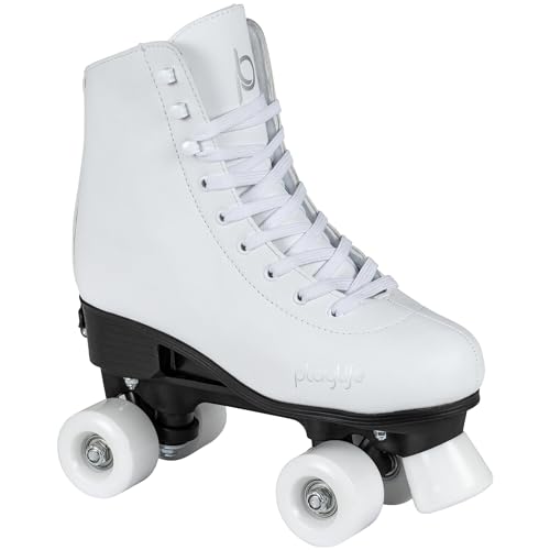 Playlife Roller Skates Classic White, größenverstellbar, Weiß für Kinder, 54mm/80A Rollen, ABEC 5 Kugellager, Art. nr.: 880244 von Playlife