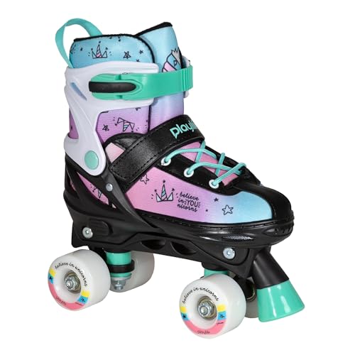 Playlife Roller Skates Unicorn, größenverstellbar, mehrfarbige für Kinder, 54mm/80A Rollen, ABEC 5 Kugellager, Art. nr.: 880330 von PLAYLIFE