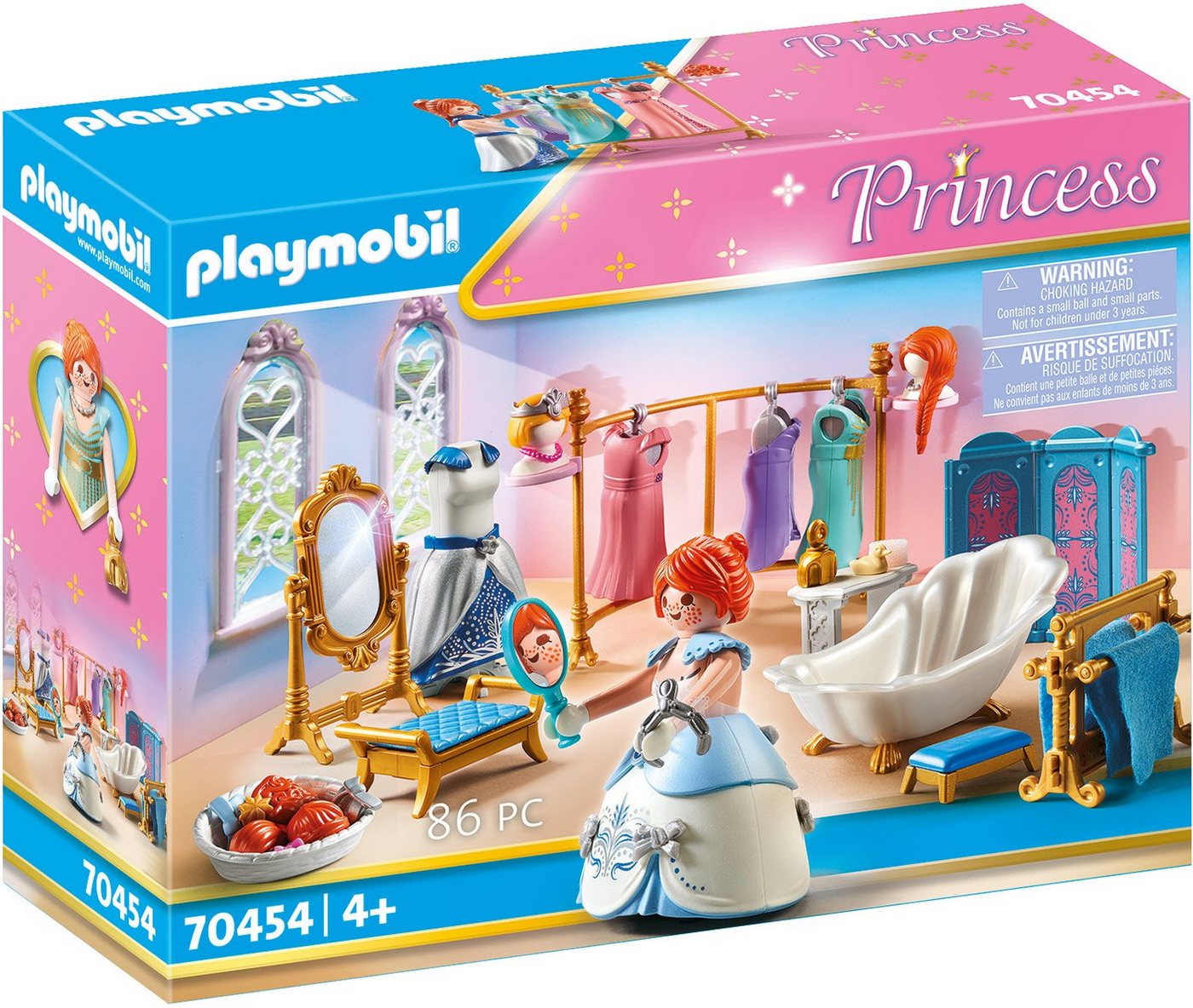 Playmobil® Konstruktions-Spielset Ankleidezimmer mit Badewanne (70454), Princess, (86 St), Made in Germany von Playmobil®