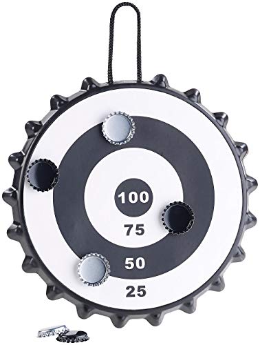 Playtastic Kronkorken Dartscheibe: Magnetisches Kronkorken-Dartspiel mit 6 Kronkorken, Ø 24 cm (Kronkorkenspiel, Bierdeckel Dart, Geschenk Herren) von Playtastic