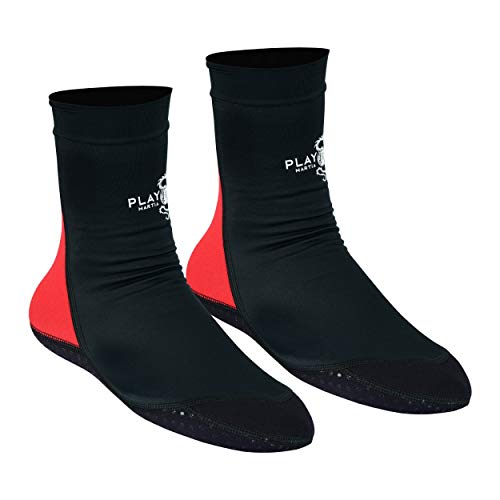 Playwell Martial Arts/MMA Schule Tatami Indoor Mat Grappling Fußsocken – Schwarz / Rot – Größe L von Playwell