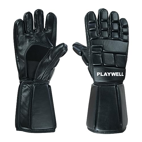 Playwell Martial Arts Vollkontakt-Leder-Handschuhe für Sparring, Escrima/Kali, mit Unterarmschutz, Größe M Playwell Martial Arts Vollkontakt-Leder-Handschuhe für Sparring, Escrima/Kali, mit Unterarmschutz, Größe M von Playwell