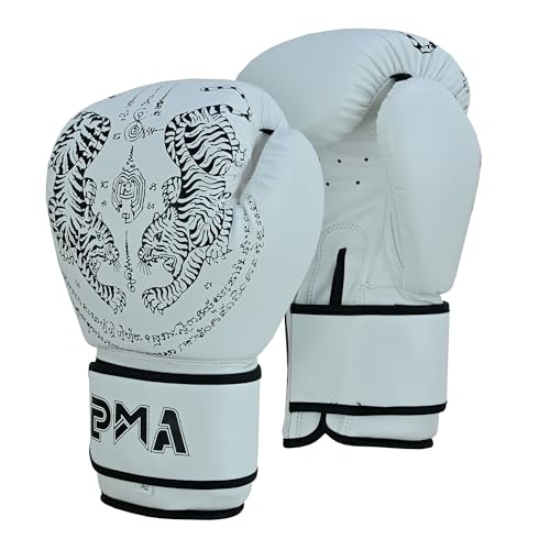 Playwell Muay Thai Boxhandschuhe, 284 g, Weiß von Playwell