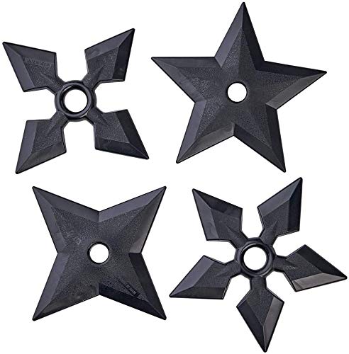 Playwell-Recht Arts Schwarz Polypropylen Vollkunststoff Vollkontakt Ninja Stern - Set von 4 Stück Playwell-Recht Arts Schwarz Polypropylen Vollkunststoff Vollkontakt Ninja Stern - Set von 4 Stück von Playwell