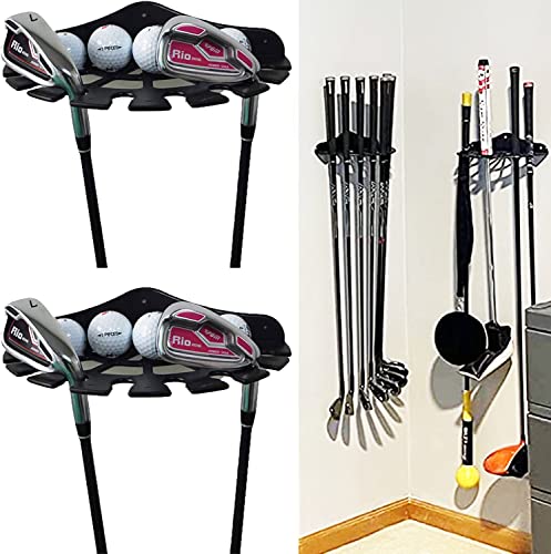 Pmsanzay 2 Stück Golfschlägerhalter und Golfball-Organizer-Hülle, Golfschläger-Display-Regal, Golfschläger-Wandhalterung – hält alles sauber und organisiert – kein Golfschläger von Pmsanzay