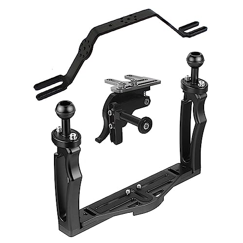 Diving Light Stand Tray With Two Ball Handle For Action Cameras Aluminum Alloy Underwater Video Light Stabilizer Tray Aluminum Alloy Underwater Video Light Stabilizer Tray Diving Light Stand Tray von Pnuokn