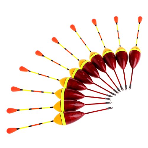Pnuokn Karpfenangel-Posen-Set, Bobber-Sticks für Fischzubehör, vertikal, 2#, 4,5 g, LED-Bobber, 10 Stück von Pnuokn