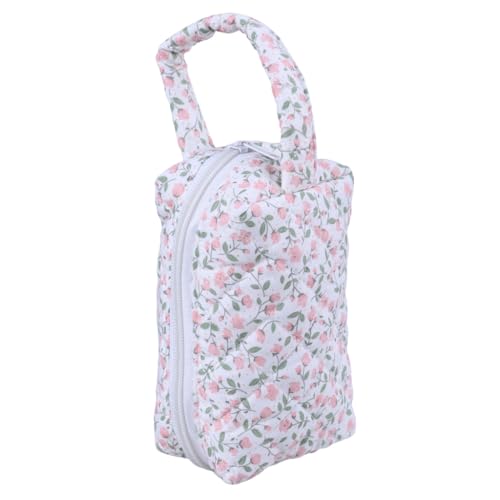 Pnuokn Modische Make-up-Tasche, gesteppte Kosmetiktasche mit Blumenmuster, große Kapazität, Reise-Kulturbeutel für Frauen und Mädchen, Zyb 43, Small,Medium,Large von Pnuokn