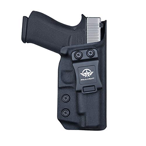 Glock 48 Holster IWB Kydex for Glock 48 Pistol Case Pocket - Innen Bund verdeckt tragen Holster Glock 48 Zubehör Guns Pouch (Black, Right Hand Draw (IWB)) von PoLe.Craft