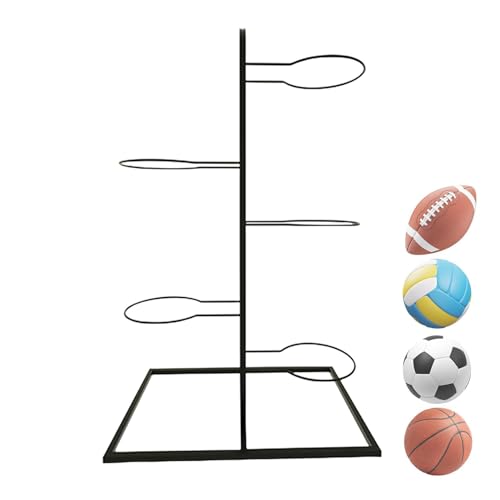 Ball-Aufbewahrungsregal, Ball Aufbewahrung Ständer, Abnehmbares Balllagerregal, Mehrschichtiges Ballständer Stehend Aus Metall, Ballständer Display Halter Für Basketball, Fußball, Volleyball, Rugby von Poartiule