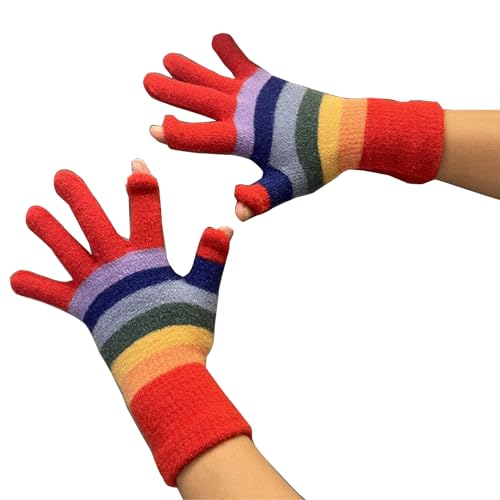 Pocoiau Winter Warme Dehnbare Fäustlinge Für Erwachsene Gestrickt Berührbarer Bildschirm Vollfinger Handschuhe Strickhandschuhe Für Radfahren Bei Kaltem Wetter von Pocoiau