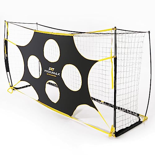 PodiuMax 3,6 x 1,8 m Fußballtor mit abnehmbarem Zielnetz, Tragbares Schießübungsgerät mit Tragetasche von PodiuMax