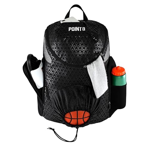 POINT3 Basketball-Rucksack Road Trip 2.0, Tasche mit Kordelzug für Fußball, Volleyball & mehr, Fächer für Schuhe, Wasser & Kleidung, Wasserabweisende Ausrüstungstasche, Unisex Sportrucksack - Schwarz POINT3 Basketball-Rucksack Road Trip 2.0, Tasche mit Kordelzug für Fußball, Volleyball & mehr, Fächer für Schuhe, Wasser & Kleidung, Wasserabweisende Ausrüstungstasche, Unisex Sportrucksack - Schwarz von Point 3