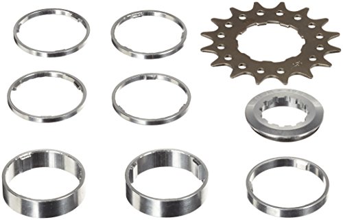 Point Ritzel single-speed/Distanzring-Set, Cr-Mo Stahl, Distanzring Aluminium, Distanzring-Set 4x3 mm/ 1x5 mm/ 2x10mm, silber-schwarz, 14 Zähne, 02019805 von Point