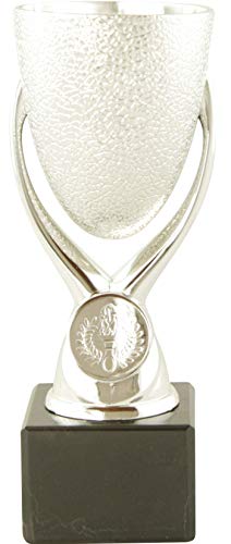 Mini Pokal Award Texas inkl. hochwertigen Alu-Gravurschild mit Wunschtext (Silber, 17 cm) von Pokalmatador GmbH