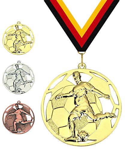 Pokalmatador GmbH Ø 50 mm Medaille England Fussball inkl. Medaillenband und optionaler, individueller Beschriftung (Bronze, inkl. Beschriftung) von Pokalmatador GmbH