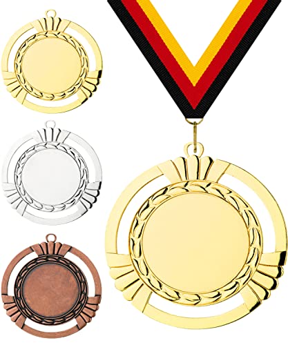 Pokalmatador GmbH XXL Medaille Ø 90 mm, mit individuellem Wunschtext in Gold, Silber & Bronze Farbe | 50mm Alu-Emblem + Medaillenband | Für Fußball, Schwimmen, Tennis, Kindergeburtstage etc. Pokalmatador GmbH XXL Medaille Ø 90 mm, mit individuellem Wunschtext in Gold, Silber & Bronze Farbe | 50mm Alu-Emblem + Medaillenband | Für Fußball, Schwimmen, Tennis, Kindergeburtstage etc. von Pokalmatador