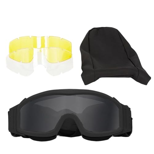 Motocross-Schutzbrille, Professionelle Motocross-Rennbrille, Brillen Von Motorradrennen, Staubdichtes Winddichtes Fahrradfahren, Reitbrillen, Anti-Fog-Motorrad-Brillen, Armeegrün, Schwarz Für Männer F von Pokronc