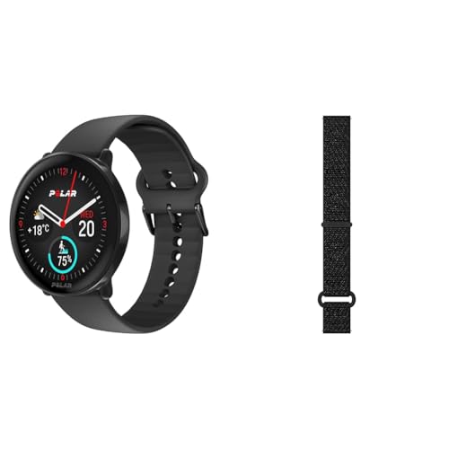 Polar Ignite 3 - Fitness- und Wellness-Smartwatch mit GPS & Nylon-Armband mit Klettverschluss 20mm Schwarz M/L Polar Ignite 3 - Fitness- und Wellness-Smartwatch mit GPS & Nylon-Armband mit Klettverschluss 20mm Schwarz M/L von Polar