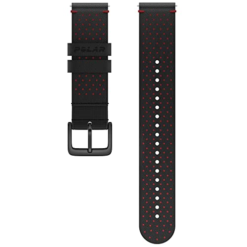 Polar Leder-Armband 20mm Schwarz-Rot M/L Polar Leder-Armband 20mm Schwarz-Rot M/L von Polar