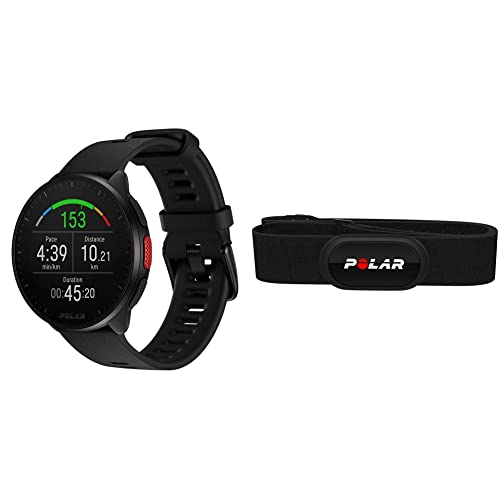 Polar Pacer - GPS-Laufuhr - sehr schneller Prozessor - Ultraleicht - helles Display - griffige Tasten - personalisiertes Trainingsprogramm&Erholungsfunktionen & H10 Herzfrequenz-Sensor, Orange, M-XXL von Polar