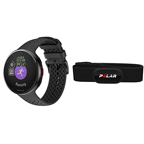 Polar Pacer Pro - Professionelle GPS-Laufuhr - ultraleichtes Design mit griffigen Tasten - Neues Trainingsprogramm & Erholungsfunktionen - Pulsmesser & H10 Herzfrequenz-Sensor, Orange, M-XXL von Polar