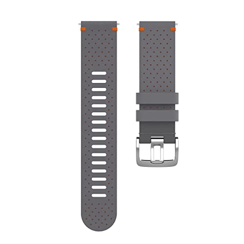 Polar Perforiertes Leder-Armband 22mm Grau-Orange M/L Polar Perforiertes Leder-Armband 22mm Grau-Orange M/L von Polar