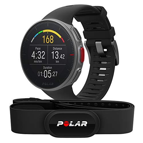 Polar Vantage V – Premium-Multisportuhr mit GPS Pulsuhr H10, optischer Pulsmessung und extrem langer Akkulaufzeit – Multisport und Triathlontraining – Herzfrequenz-Messgerät, Wasserdicht von Polar