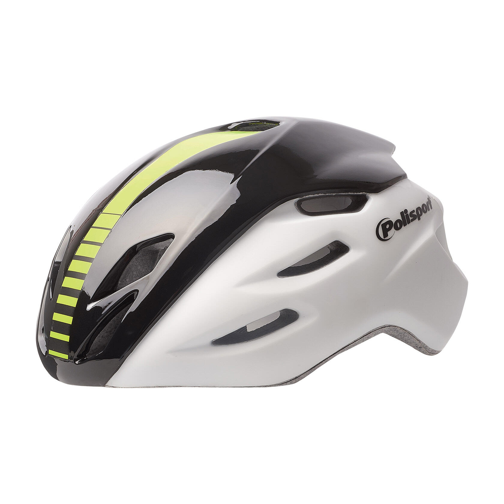 AERO R Fahrradhelm für Straße Weiß/Schwarz/Fluo von Polisport