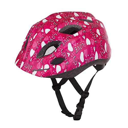 POLISPORT 8740900017 - S Junior Premium Love Helm mit LED-Fahrrad für Kinder, verstellbar Grösse S (52-56 cm) mit CE-Zertifizierung für Radfahren, Skateboarden, Skating in Farbe Love von Polisport